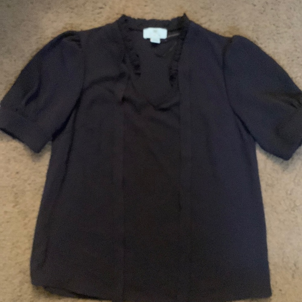 Brand New! Cece Navy Short Sleeve Navy Blue Top Blouse PXS